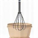 Icona stilizzata di una frusta da cucina e una ciotola, a rappresentare il processo di preparazione e miscelazione artigianale dei dolci.